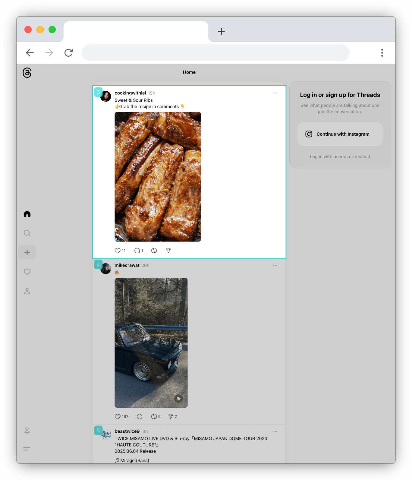 Keyboard navigation feature screenshot